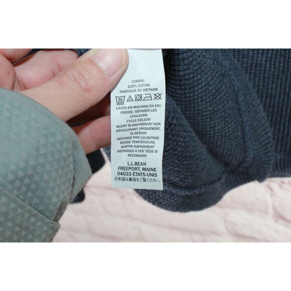 LL Bean Signature Waffle Henley Shirt Slim Fit Breathable Cotton Blue S - Picture 8 of 12